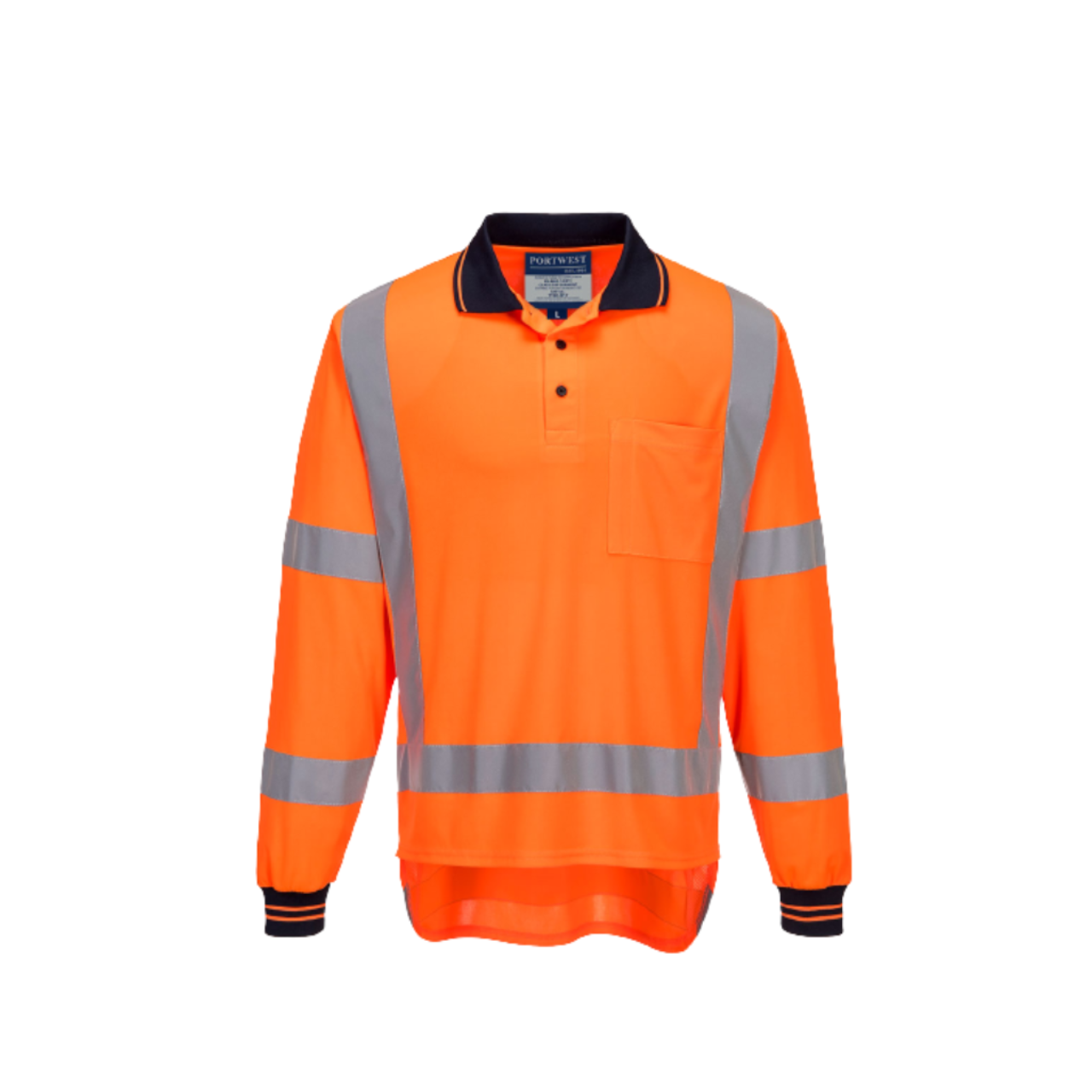 Portwest TTMC Long Sleeve Polo 2 Tone Comfort HiVis Reflective Work Safety TM312-KarWorkwear