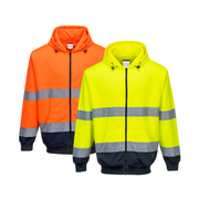 Portwest Two-Tone Zip Front Hoodie Warmth Reflective Tape Work Safety B317-KarWorkwear