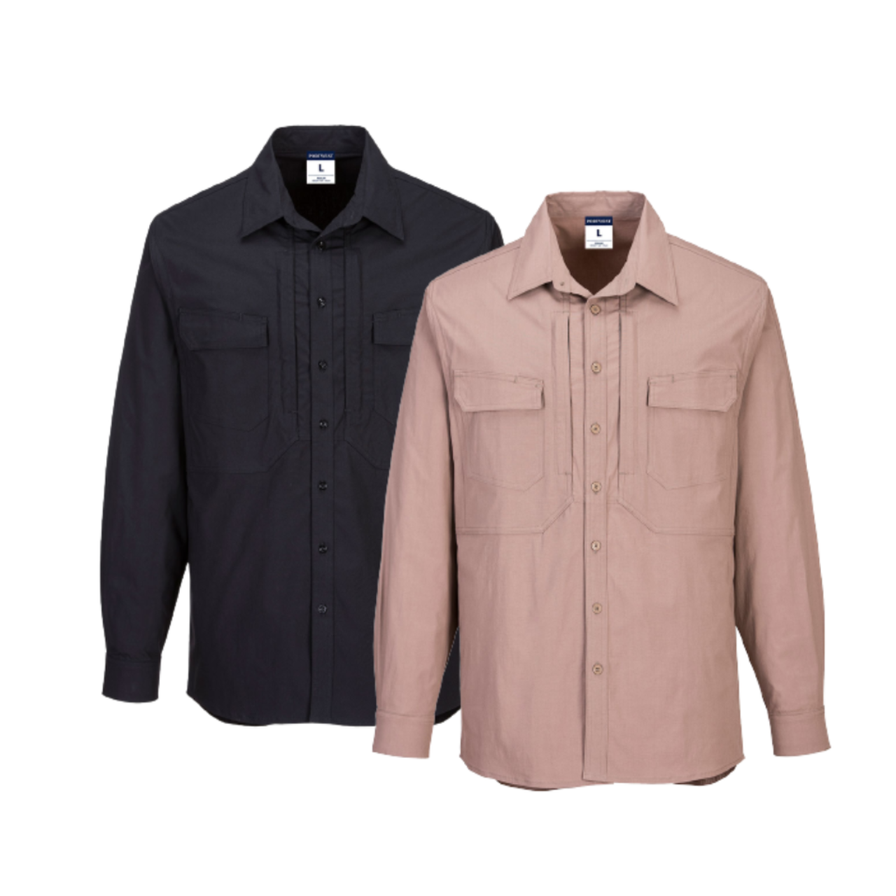 Portwest Utility Stretch Long Sleeve Shirt Breathability Casual Polo MS106-KarWorkwear