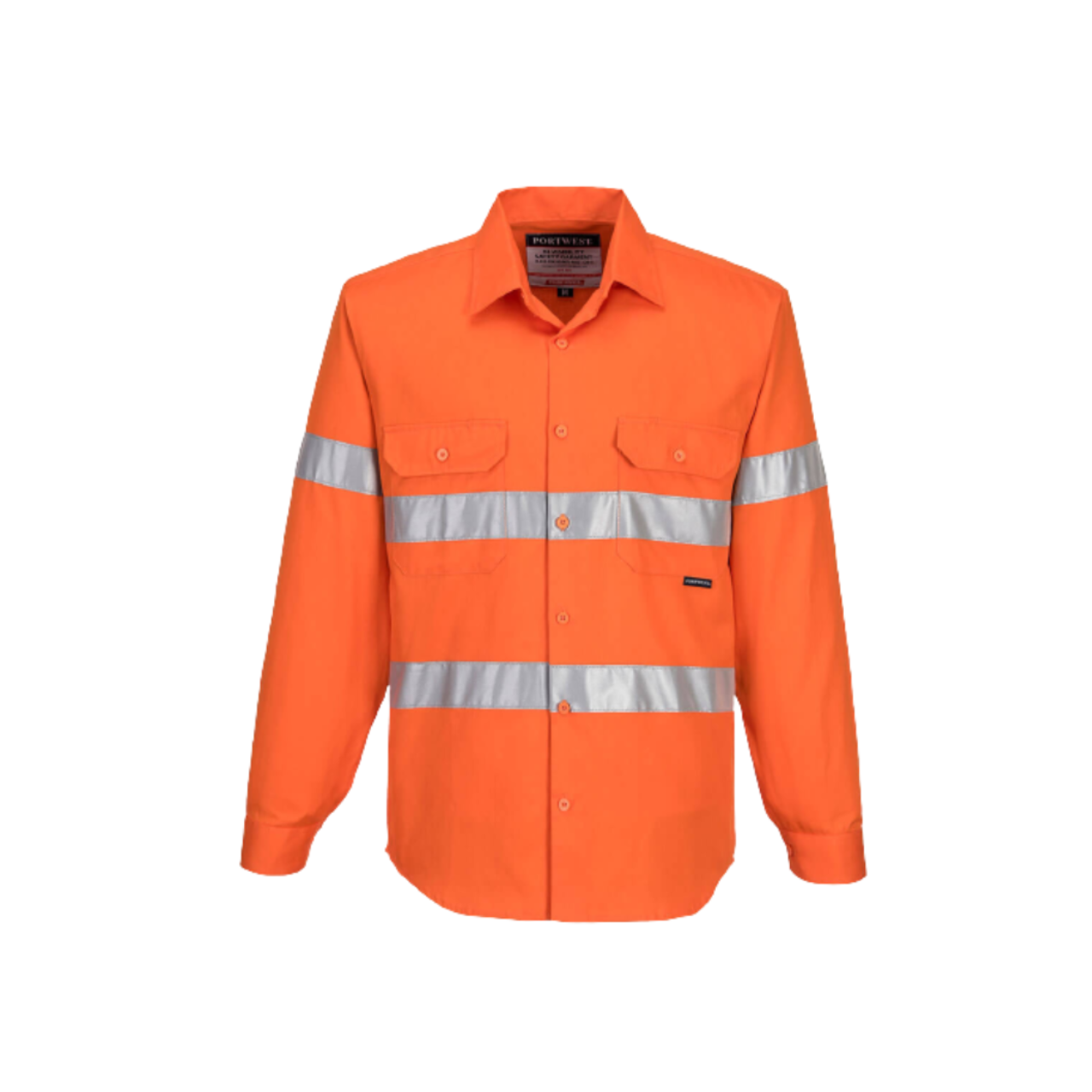 Portwest Hi-Vis Regular Weight Long Sleeve Shirt Tape Reflective Safety MA191-KarWorkwear