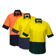 Portwest Hi-Vis Two Tone Lightweight Short Sleeve Shirt Reflective Safety MS802-KarWorkwear