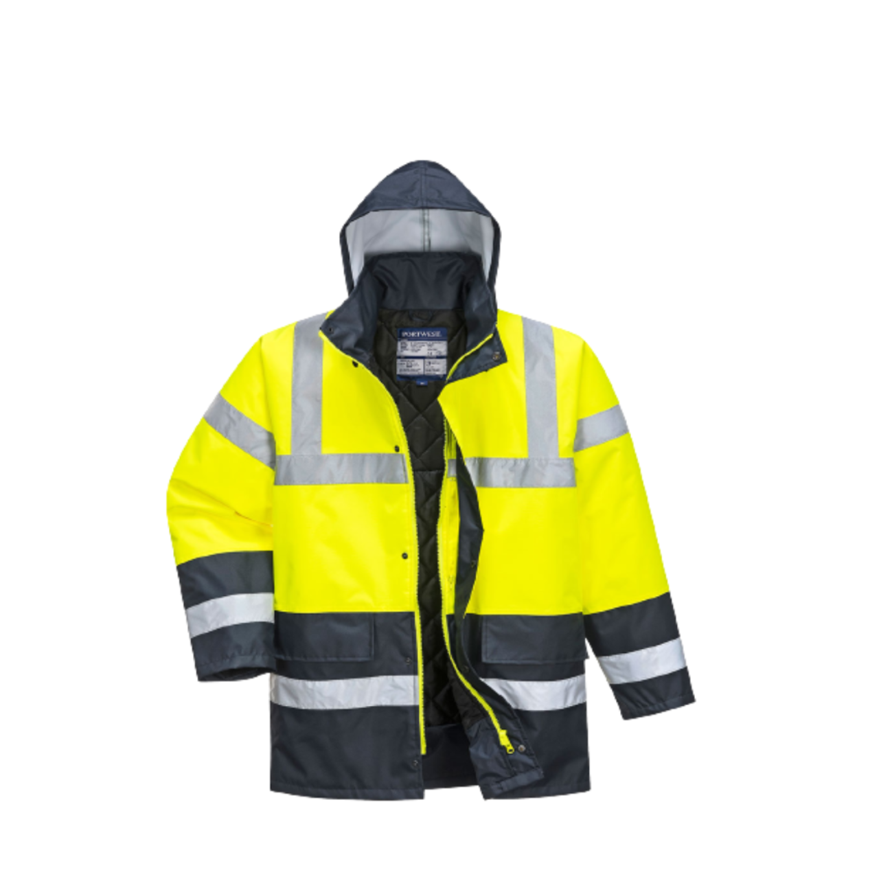 Portwest Hi-Vis Two Tone Traffic Jacket Waterproof Reflective Tape Work S466-KarWorkwear