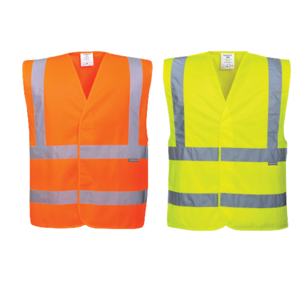 Portwest Mens Hi-Vis Two Band & Brace Vest Reflective Lightweight Work C470-KarWorkwear