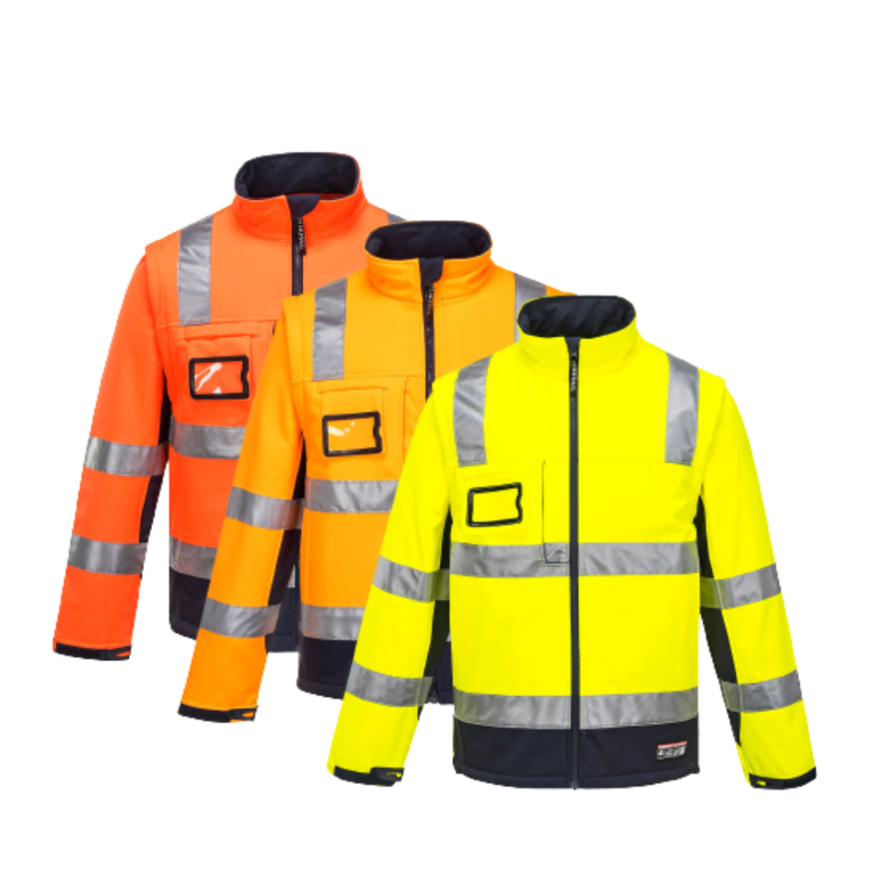 Portwest Mens Huski Chassis Jacket Softshell 2 in 1 Reflective Safety Tape K8074-KarWorkwear