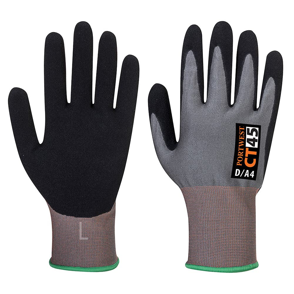 CT45 Cut Resistant D18 Nitrile Gray/Black, X-Large