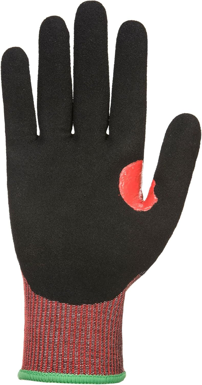A672 Reinforced Grip Nitrile Cut Resistant Safety Work Gloves Black, Medium