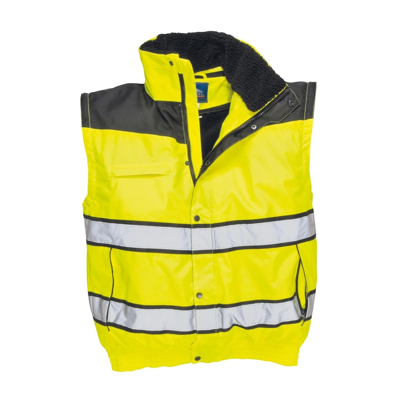 UC566 Hivis Classic Warm Bomber Rain Jacket with Waterproof Taped Seams, Yellowblack, X Large