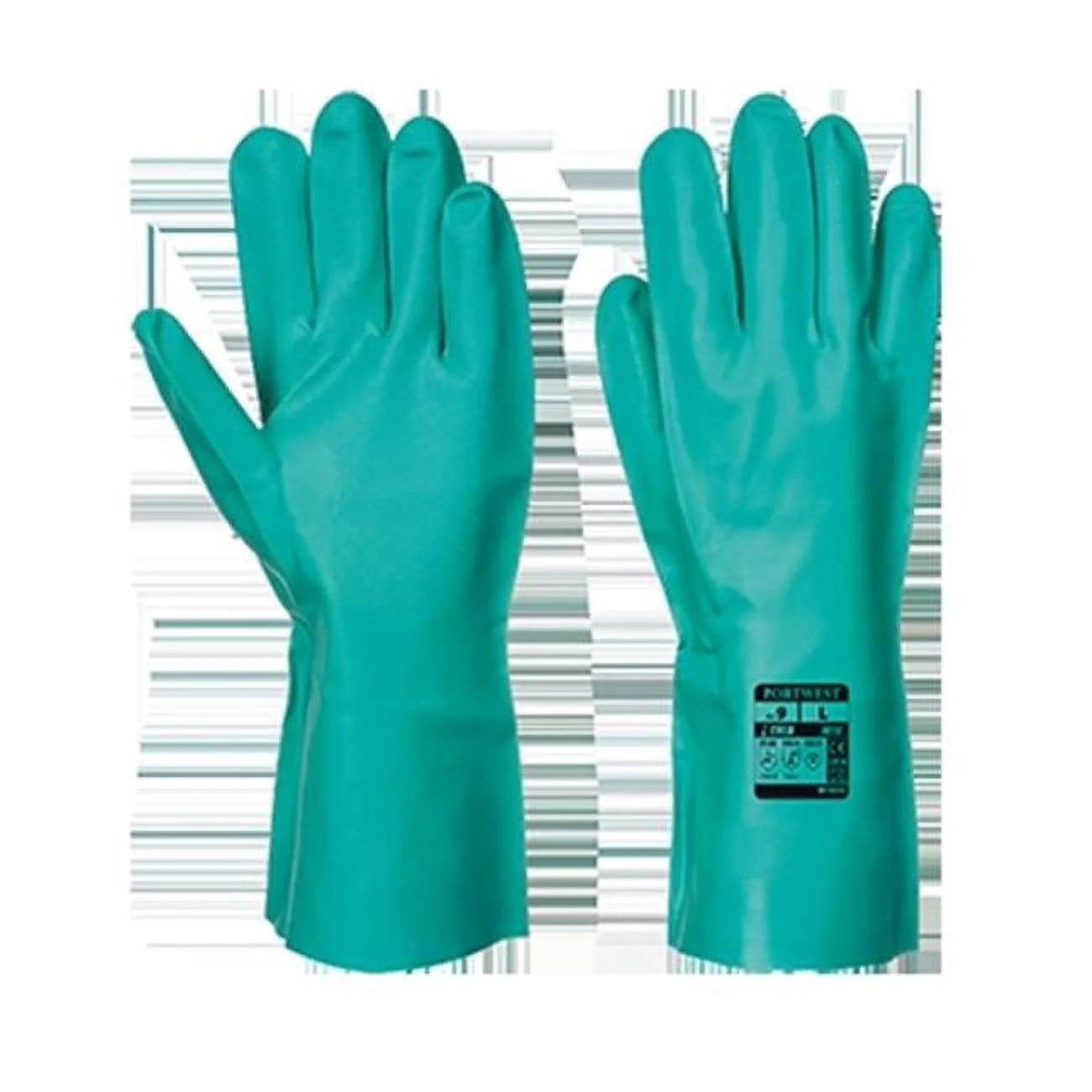 A810 Nitrosafe Nitrile Chemical Gauntlet Green, Medium-KarWorkwear