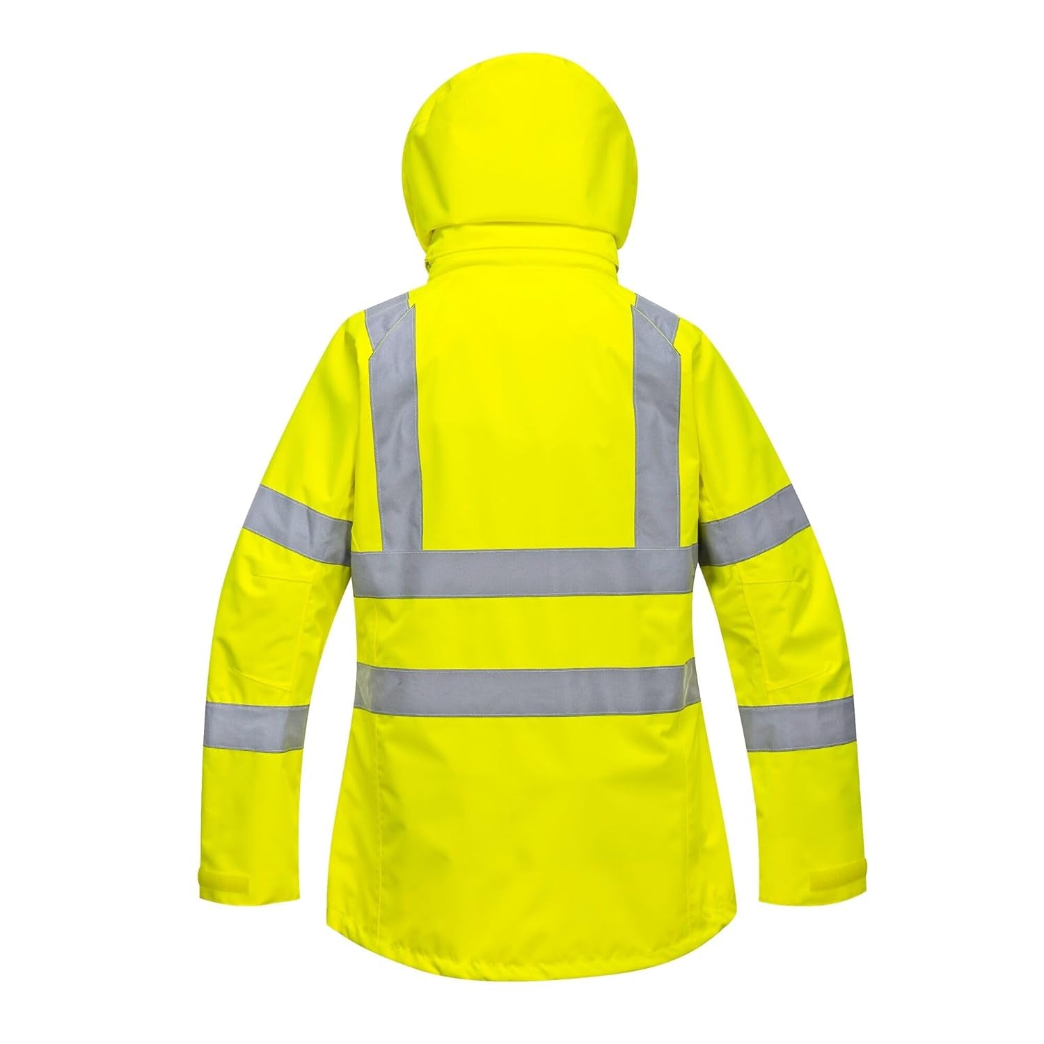 LW70 Women'S Hi Vis Waterproof Rain Jacket - Reflective Safety Workwear Jacket with Pockets and Hood Yellow, Medium