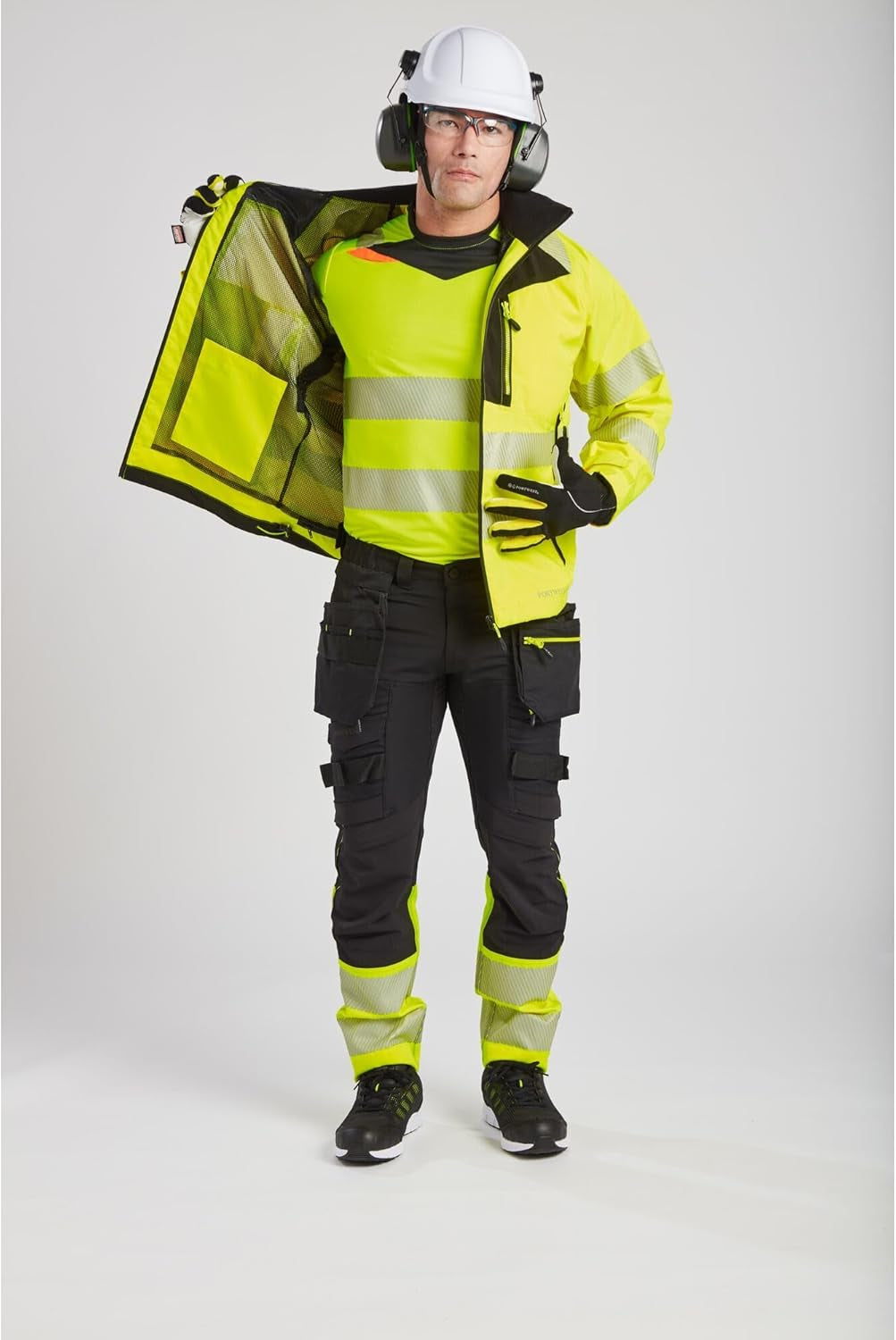 DX462 Men'S DX4 Waterproof Hi Vis Rain Jacket Safety Workwear Hooded with Pockets