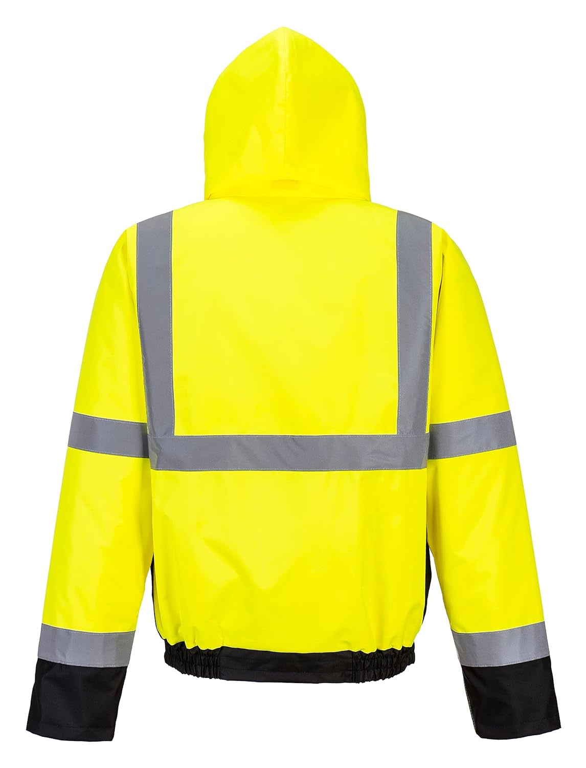 US363 Men'S Waterproof Hi Vis Reflective Two-Tone Bomber Jacket Yellow/Black Tall, Large