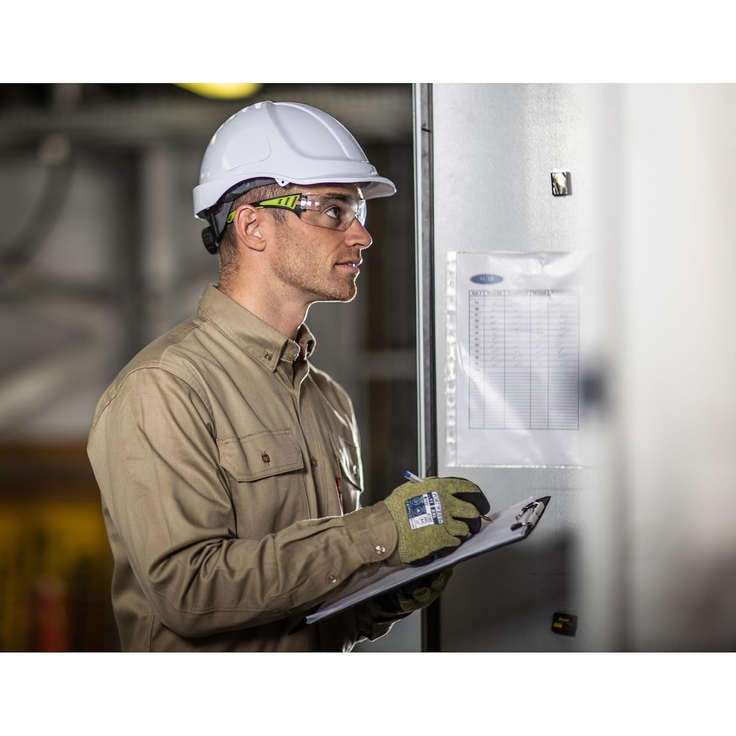 FR89 Fire Resistant Safety Work Shirt in FR Bizflame 88/12 ASTM NFPA, Khaki, Large