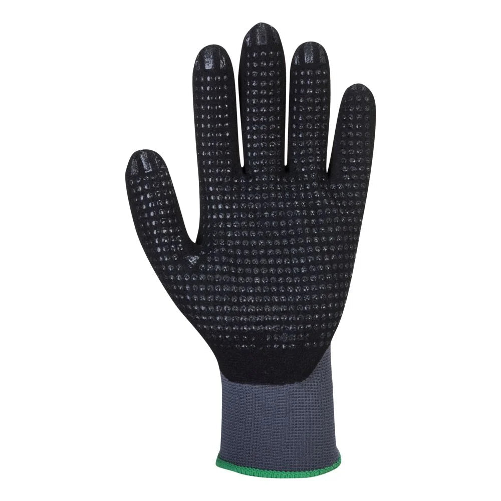 A351 Nitrile Work Gloves Palm Dipped Dermiflex plus Gloves Grey/Black, X-Large-KarWorkwear