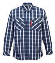 UFR97 Bizflame 88/12 FR Plaid Protective Safety Shirt Navy, Xx-Large