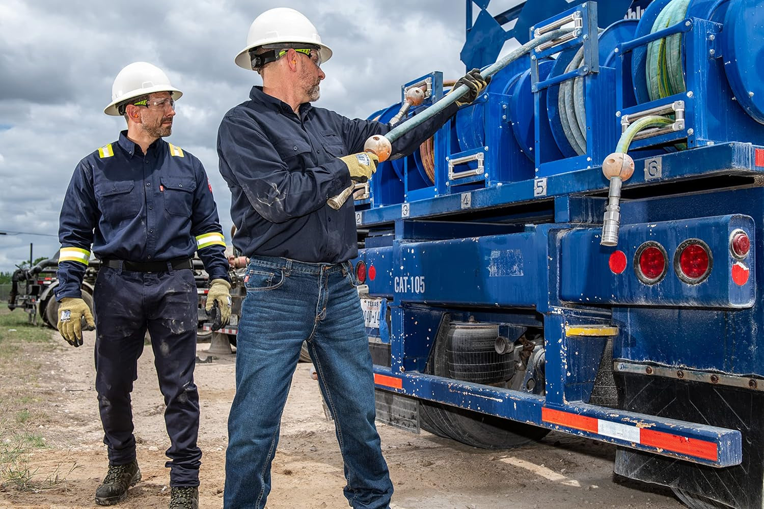 FR706 Men'S Flame Resistant FR Reflective Tape Shirt Navy, Medium