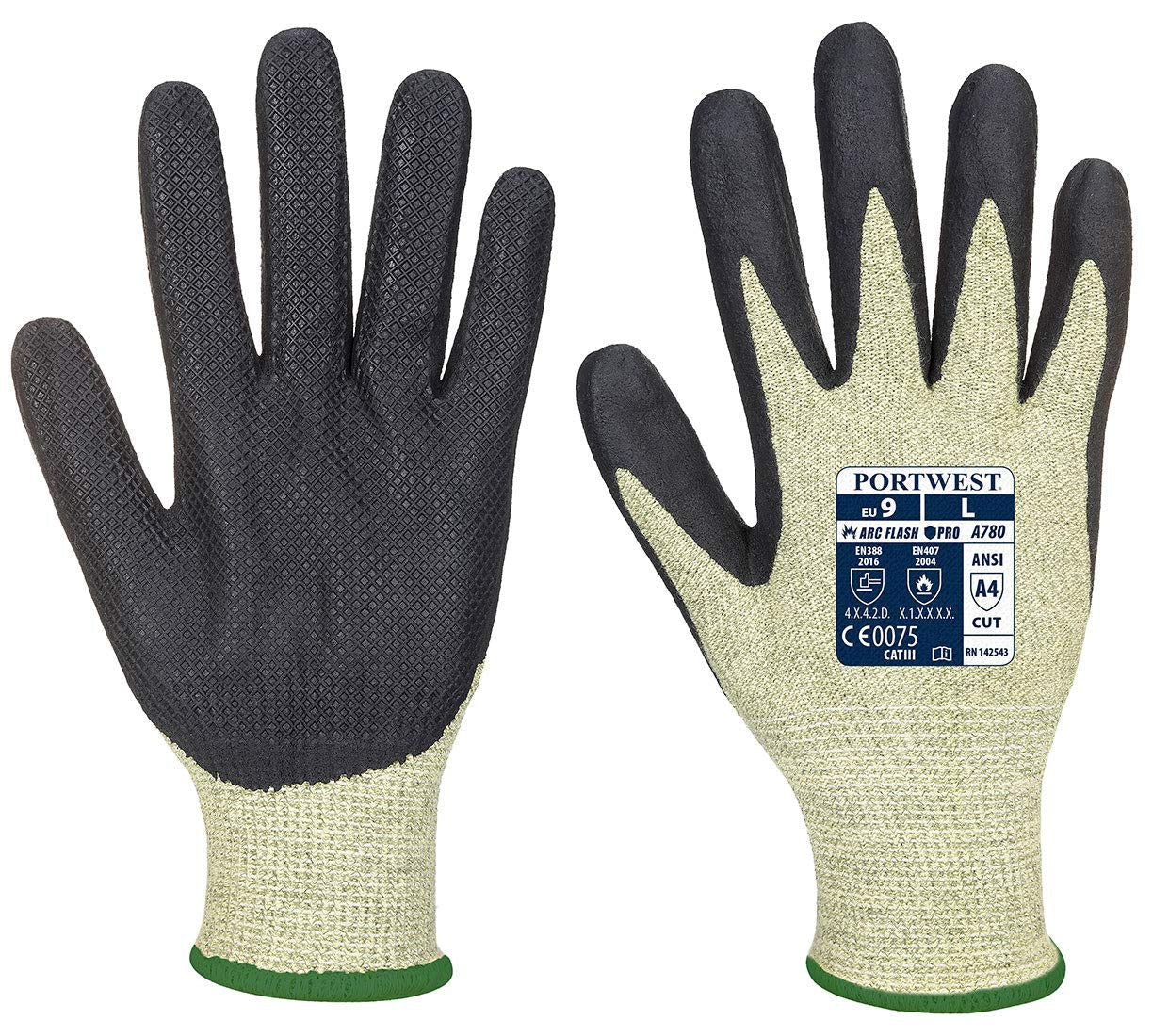 A780 High Protection Arc Grip Glove Green/Black, Medium