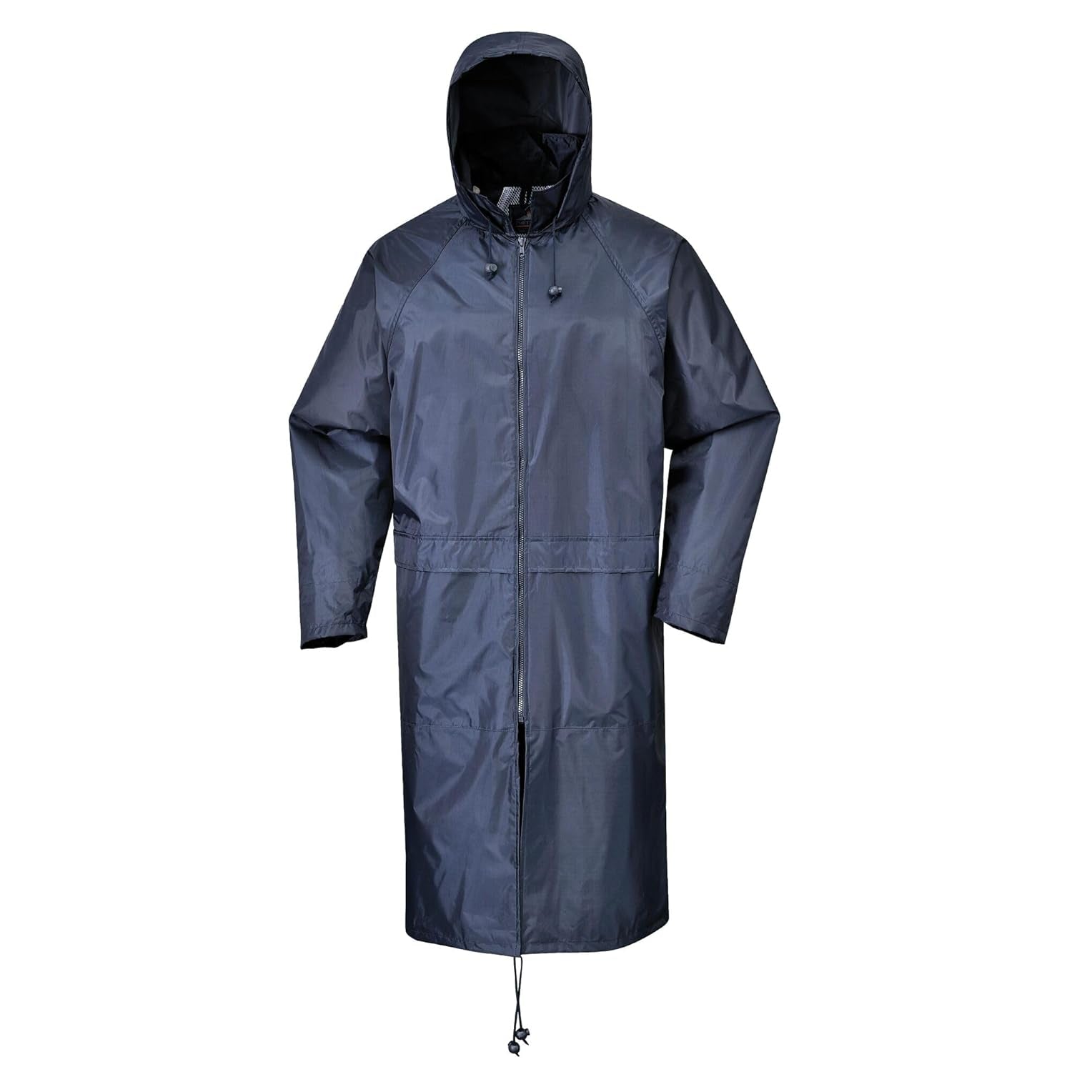 S438 Classic Hooded Rain Coat with Long 47" Waterproof Protection, Navy, XXL