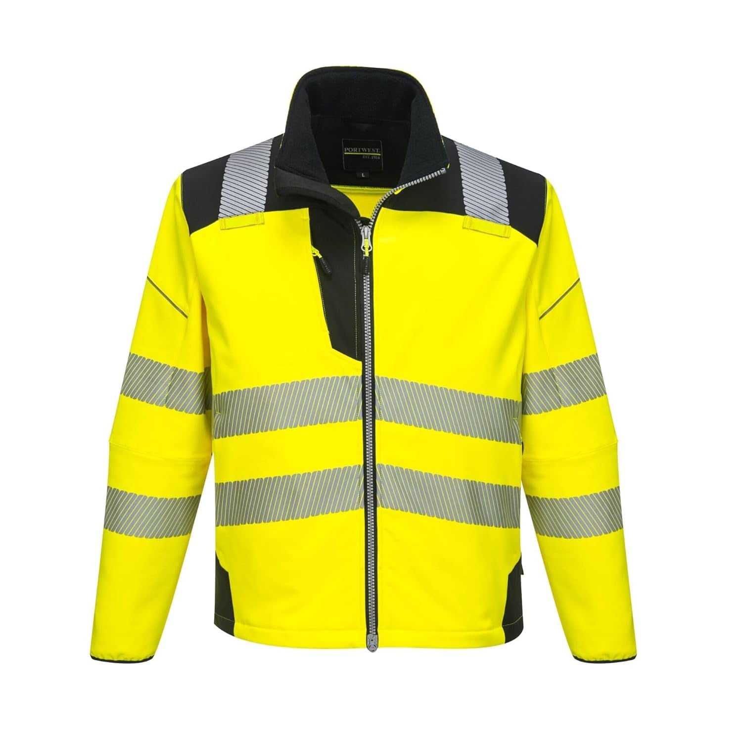 PW3 Hi-Vis Softshell Jacket Work Safety Protective Reflective Waterproof Coat ANSI 3, Small