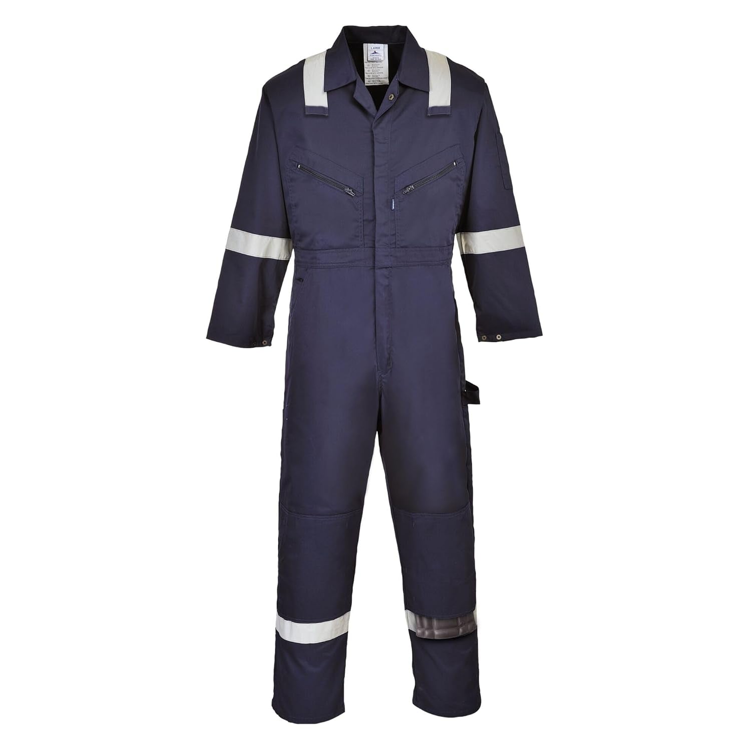 Iona Coverall Overall Boiler Suit Hi Vis Visibility Reflective Work Wear, XXL Navy