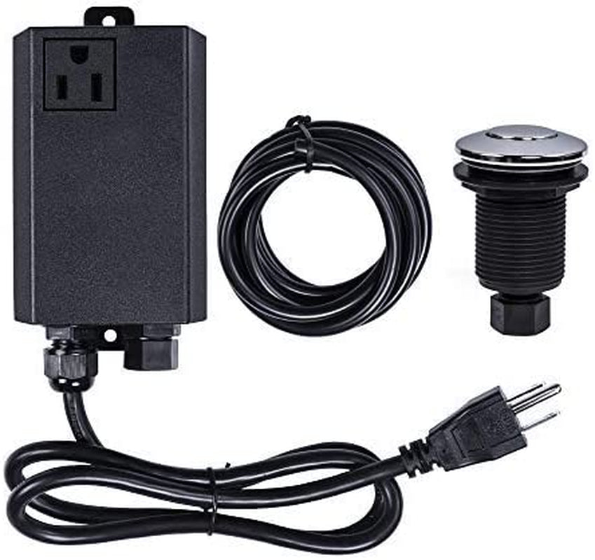 Garbage Disposal Air Switch Kit Sink Top Waste Disposal Long Stainless Steel Brushed Nickel On/Off Air Button Food and Waste Disposals Part by