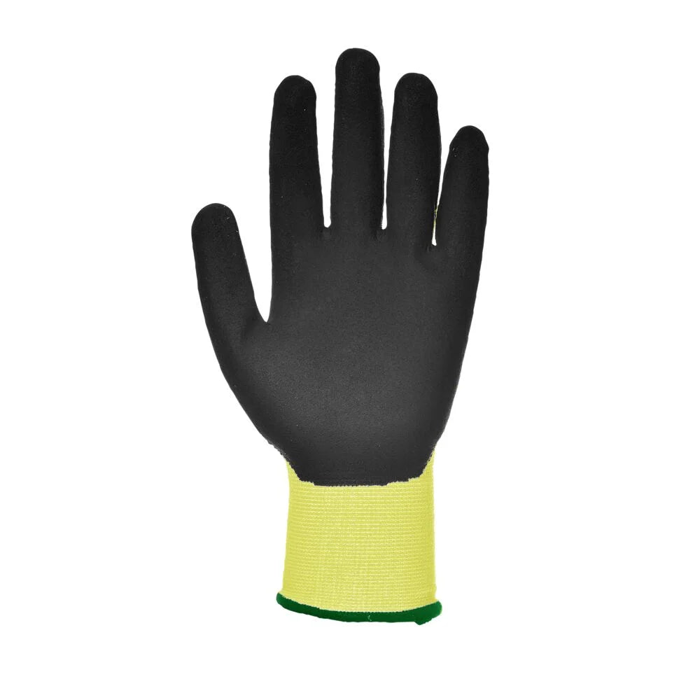 A625 Vis-Tex Cut Resistant Work Gloves PU Palm Coated Gloves Yellow/Black, X-Large-KarWorkwear