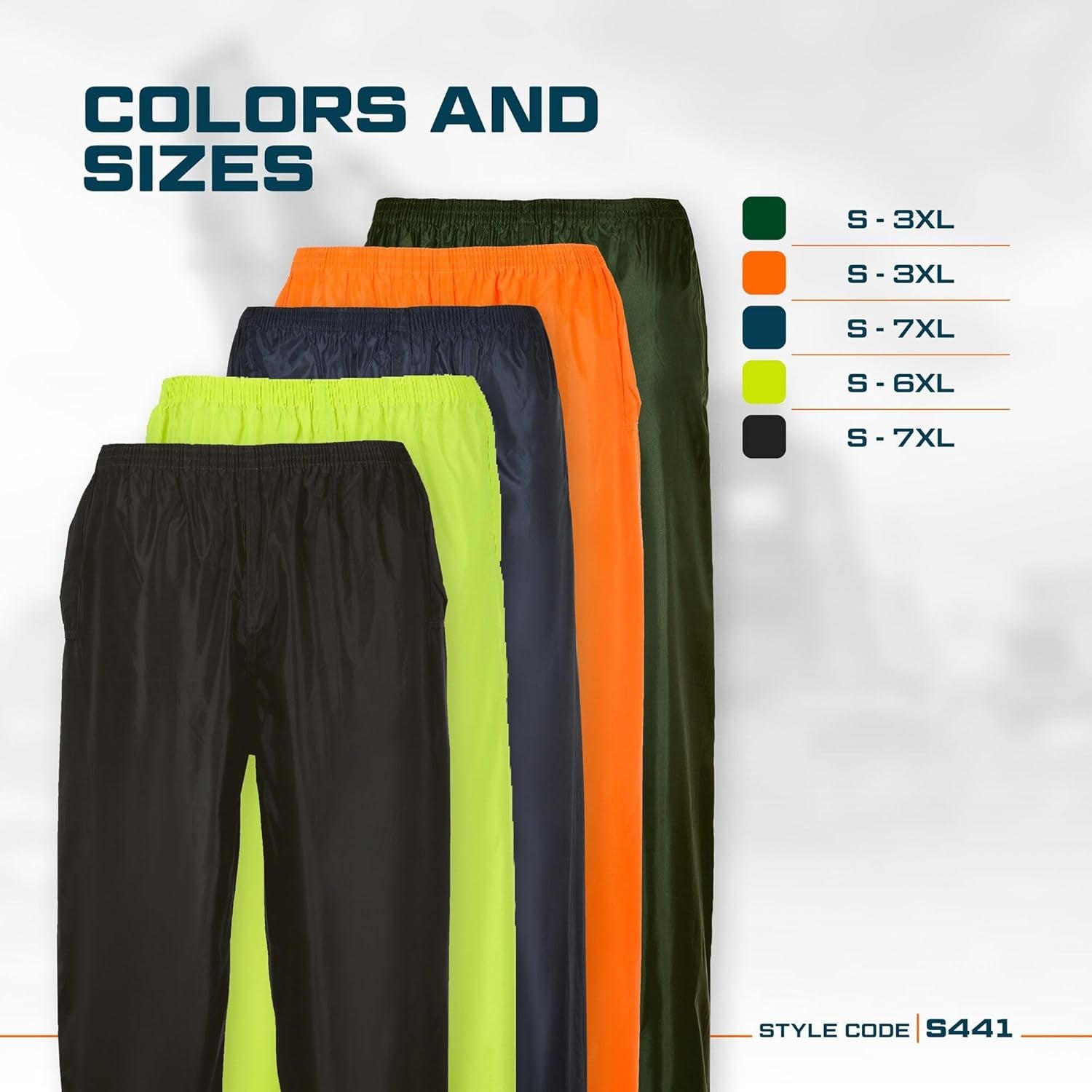 Regular Fit Classic Adult Rain Pants