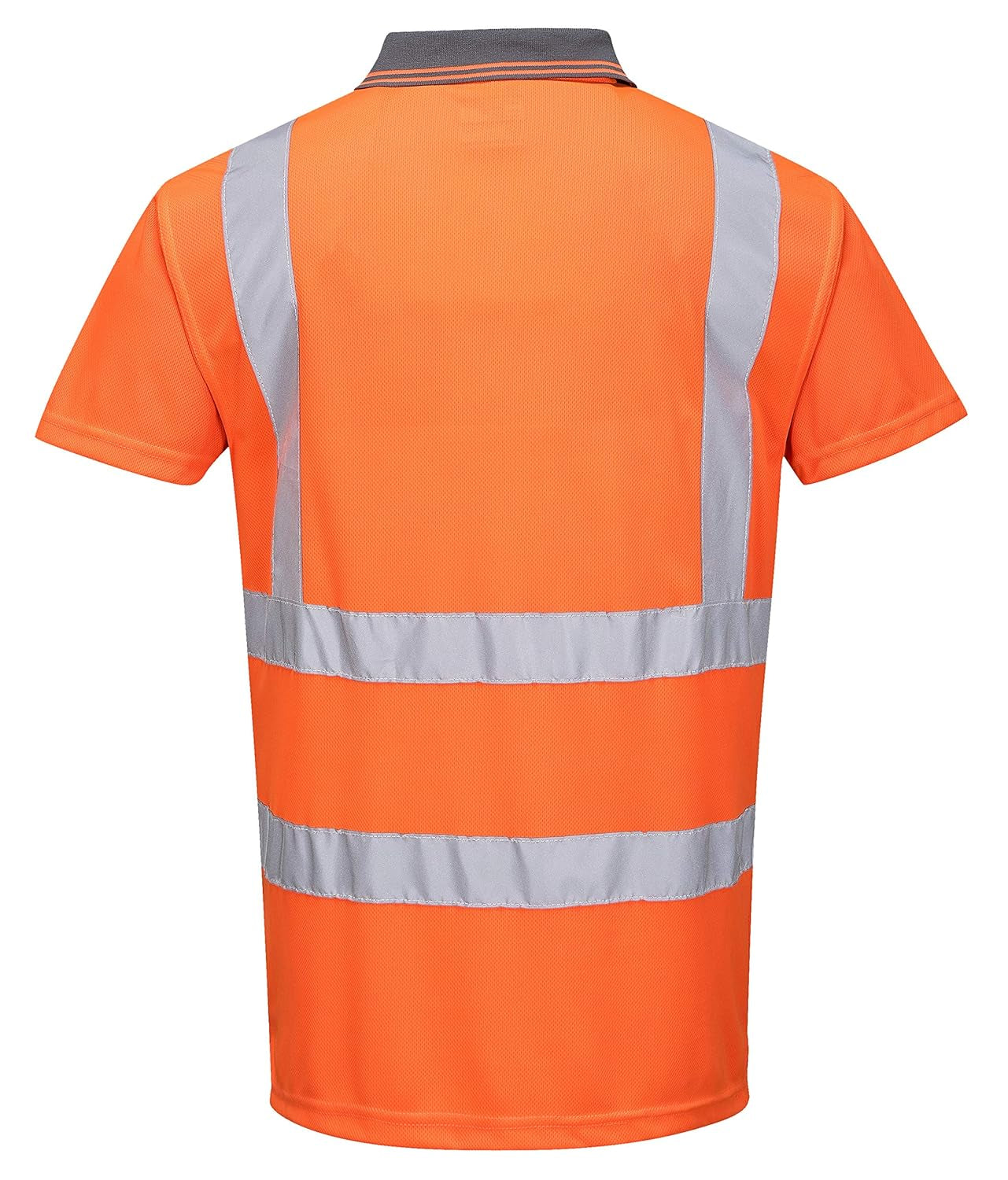 Hi-Vis S/S Polo Shirt RIS Viz Visibility Reflective Safety Work Wear Top ANSI 2, Medium Orange