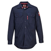 FR89 Fire Resistant Safety Work Shirt in FR Bizflame 88/12 ASTM NFPA, Navy, Large