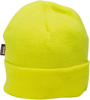 Hi-Vis Insulatex Knit Cap Knitted Winter Work Warm Hat Outdoor Head Beanie Wear, Yellow