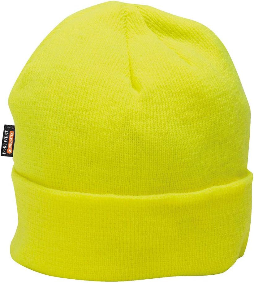 Hi-Vis Insulatex Knit Cap Knitted Winter Work Warm Hat Outdoor Head Beanie Wear, Yellow