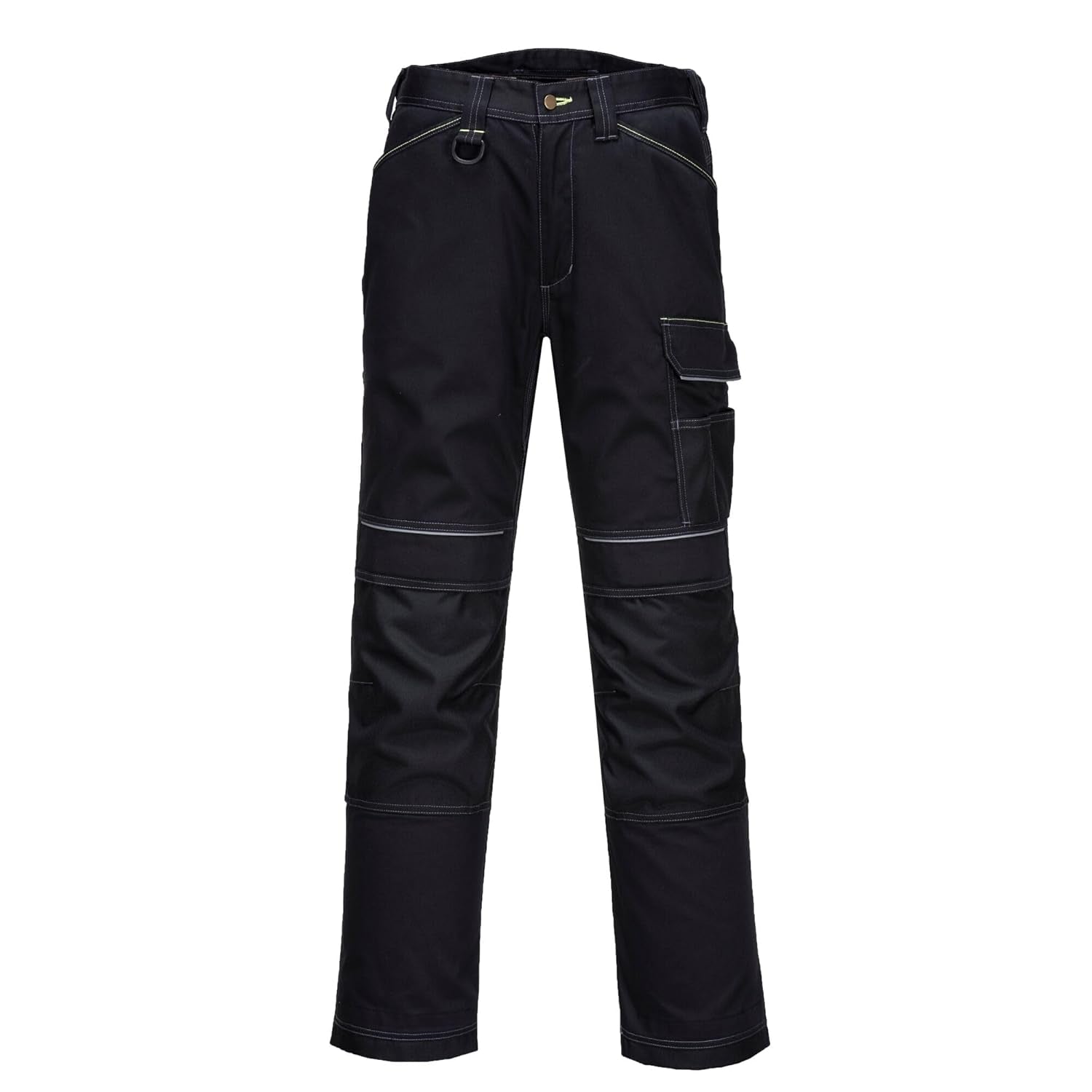 PW380 Women'S Work Pants - Stretch Fabric PW3 Workwear Utility Safety Pants with Knee Pad Pockets, Black 36