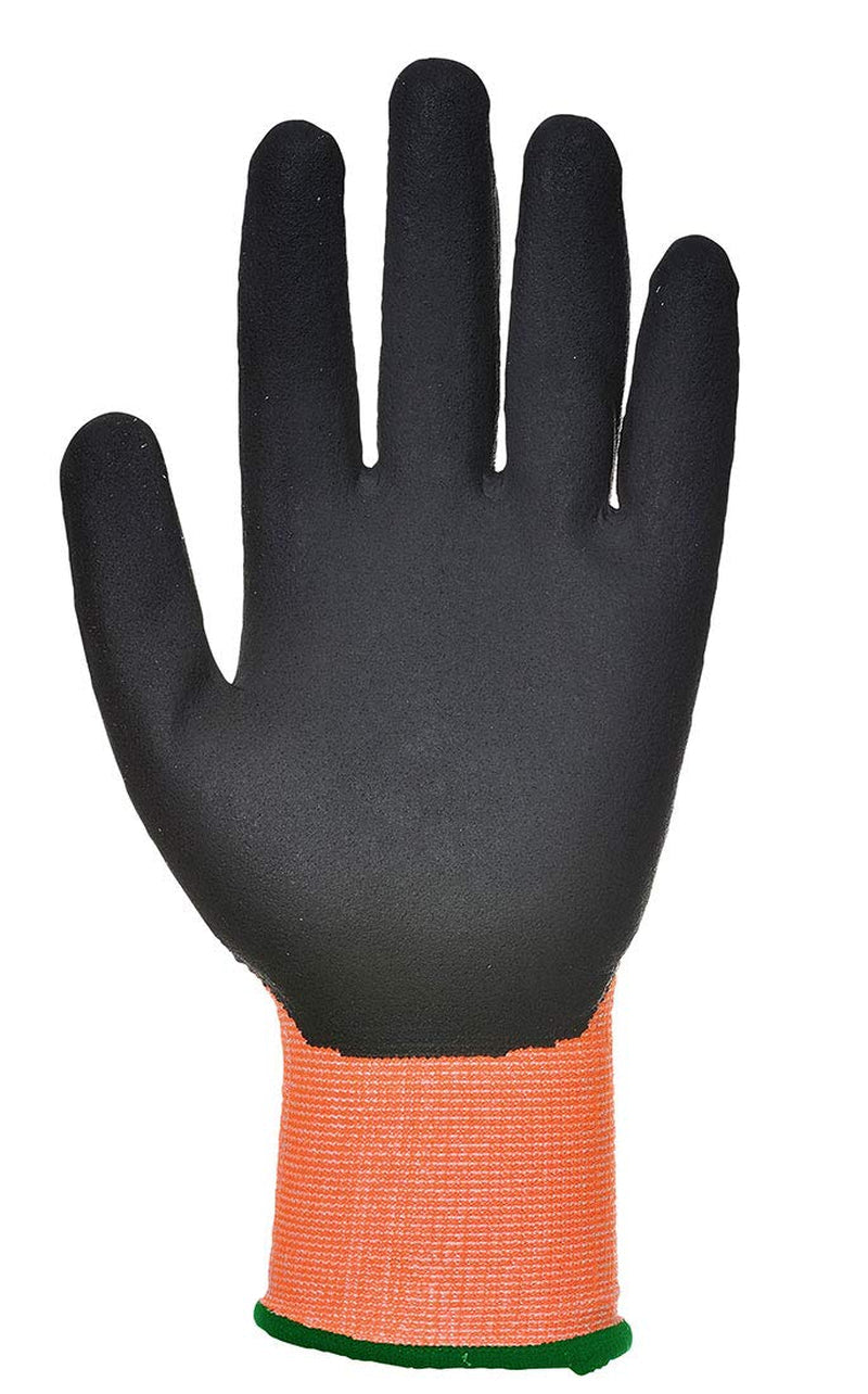 Vis-Tex PU Cut Resistant Glove Safety Work Wear Protective Gloves Resistant Coated ANSI 105, Orangeblack, Large