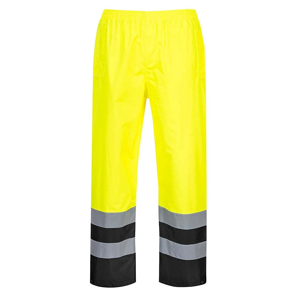 S486 Hi-Vis Lightweight Waterproof Two Tone Traffic Pants Yellow/Black, 6X-Large
