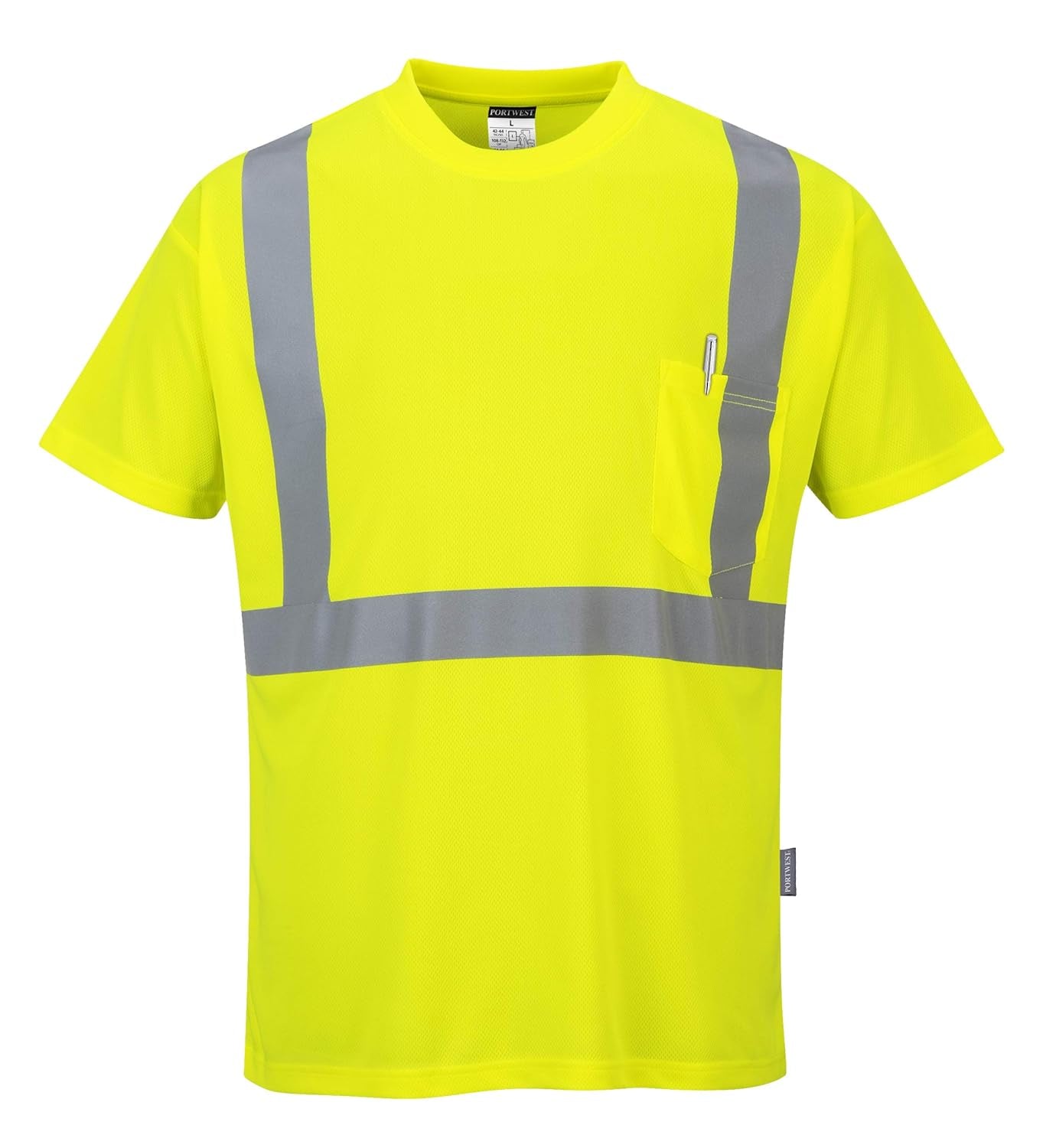 S190 High Visibility Comfort Pocket T-Shirt Yellow Tall, Large