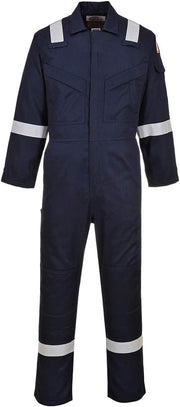 FR Antistatic Coverall Flame Resistant Overall Work Protection Retardent ASTM NFPA ARC 2, Navy, X Large