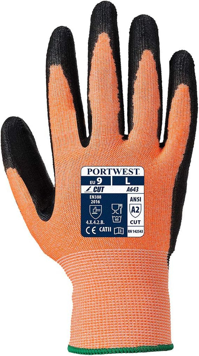 Amber Cut Glove - Nitrile Safety Work Wear Protective Gloves Coated ANSI 105, Large
