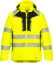 DX461 Men'S DX4 Waterproof Hi Vis Winter Jacket Safety Workwear Hooded with Pockets