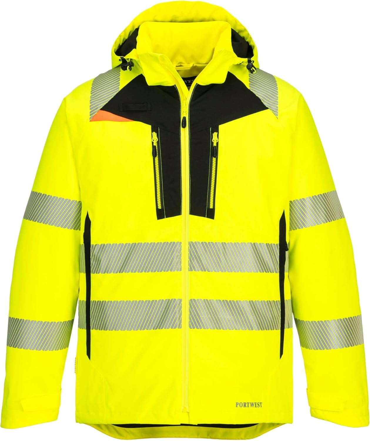 DX461 Men'S DX4 Waterproof Hi Vis Winter Jacket Safety Workwear Hooded with Pockets