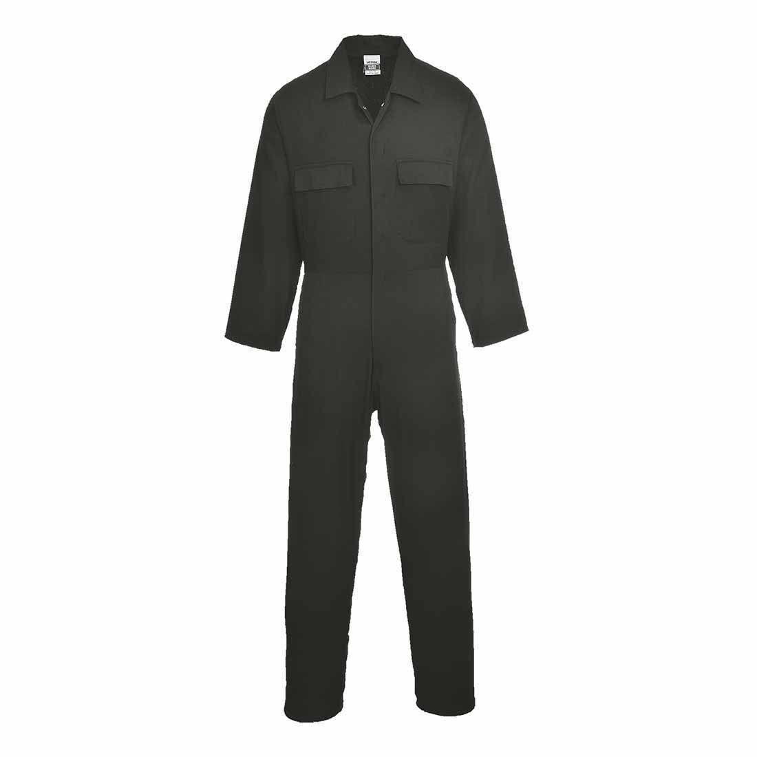 S998 Men'S Work Coveralls 100% Cotton - Protective Overalls Durable Workwear Boiler Suit for Mechanics Warehouse Garages DIY Black, X-Large