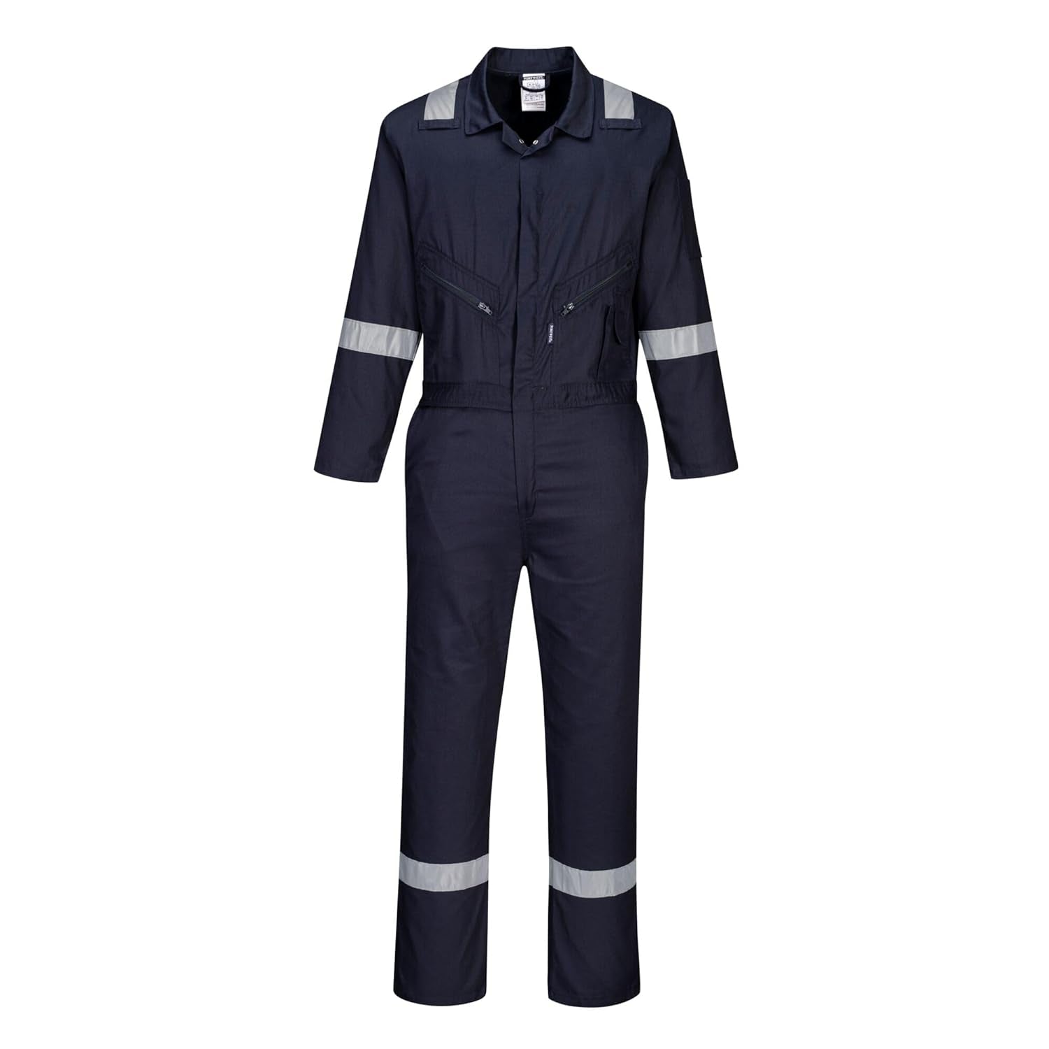 C814 Iona Cotton Heavy Duty Work Overalls with Reflective Safety Tape, Red, Small