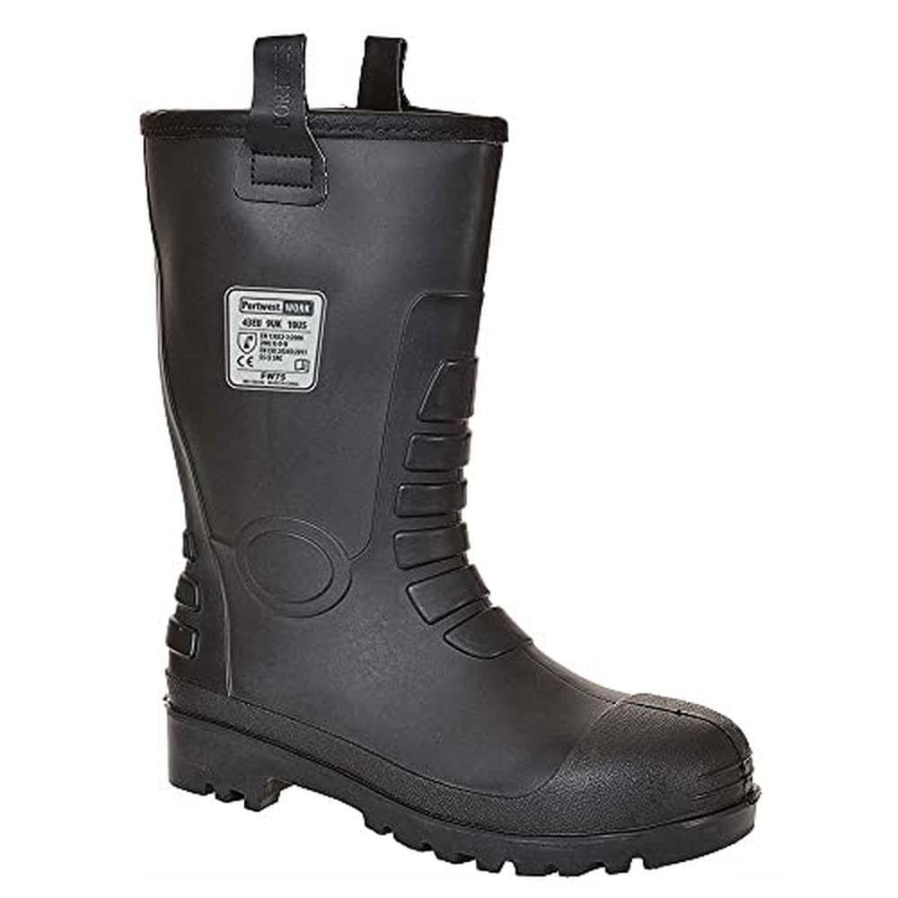 FW75 Neptune Fur Lined Rigger Boot with Protective Steel Toecap ASTM, Black, 10