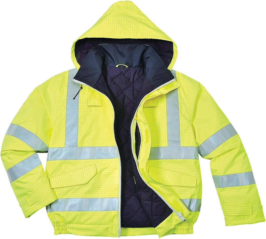 Hi-Vis 3In1 Premium Bomber JKT Viz Insulated Safety Visability Work Wear Rain ANSI 3