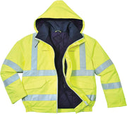 Hi-Vis 3In1 Premium Bomber JKT Viz Insulated Safety Visability Work Wear Rain ANSI 3