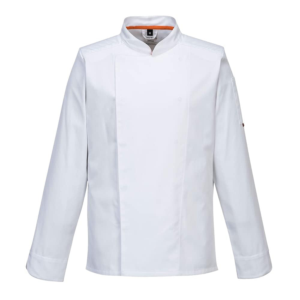 Mens Pro Air-Mesh Long-Sleeved Chef Jacket (XL) (White)