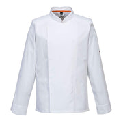 Mens Pro Air-Mesh Long-Sleeved Chef Jacket (XL) (White)