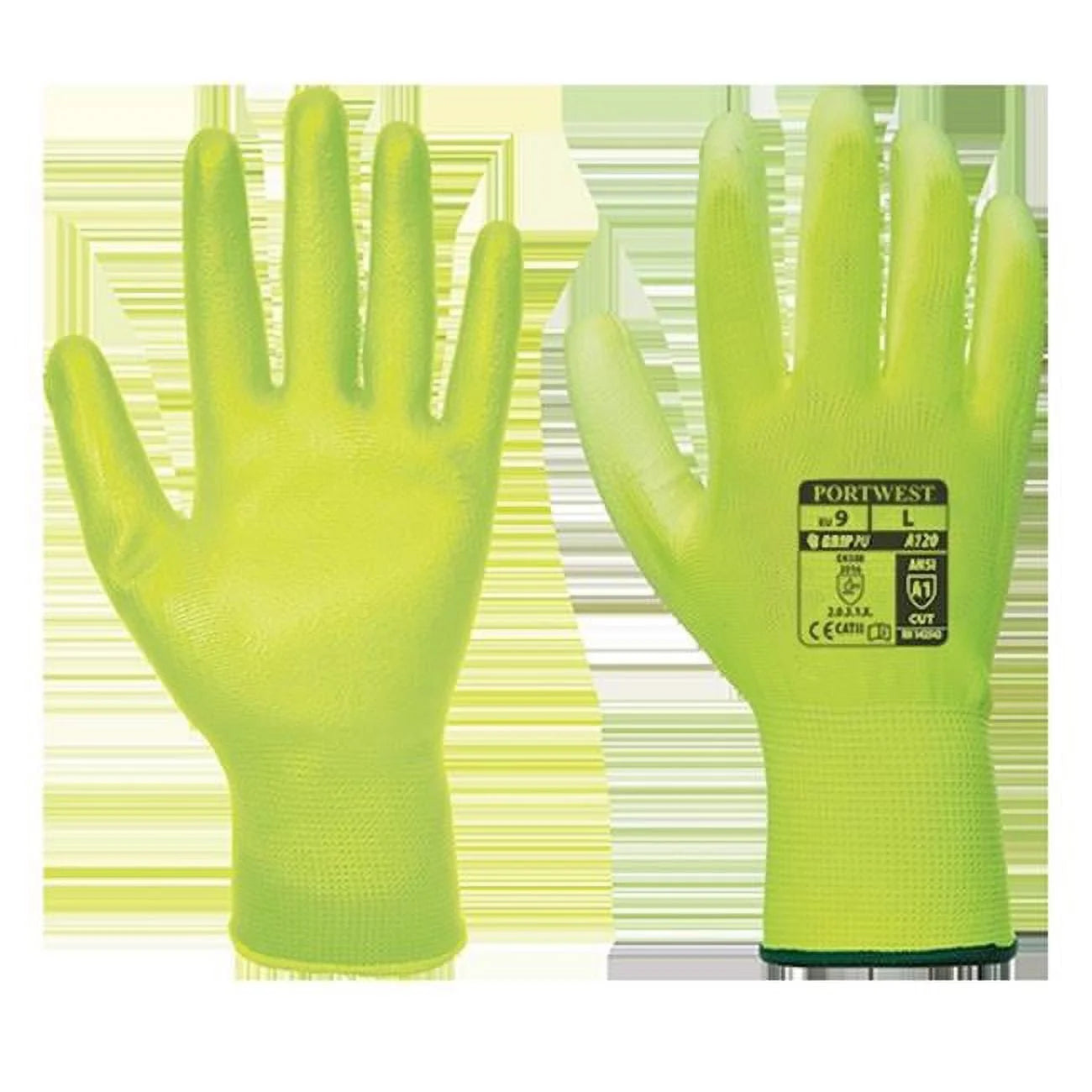 A120 Work Gloves PU Palm Dipped Abrasion and Tear Resistant Black, Xx-Large-KarWorkwear