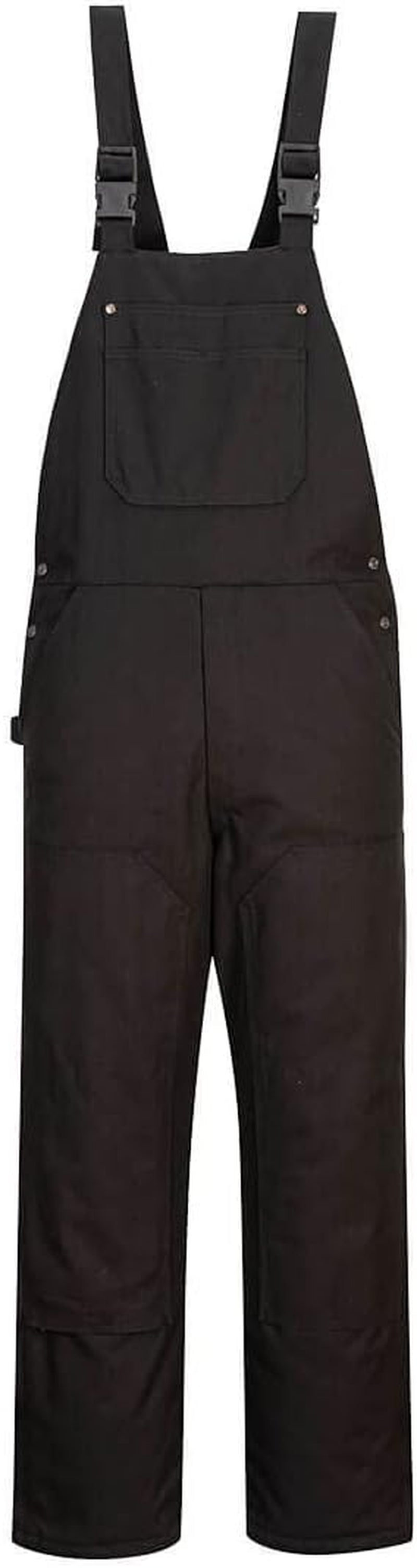 DC802 Men'S Duraduck Quilt Lined Workwear Bib and Brace Overalls Black, 3X-Large