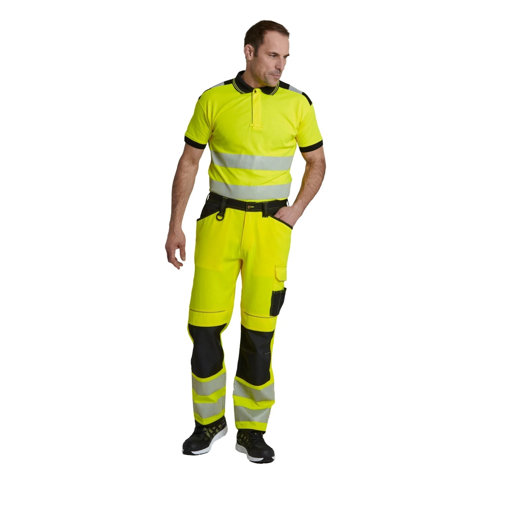 PW340 Hi-Vis Workwear Safety Pants Yellow/Black, 46-KarWorkwear
