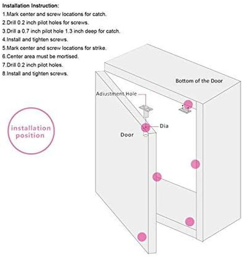 Door Ball Catch,Stainless Steel Adjustable Ball Catch Door Hardware (2Pcs(Black)