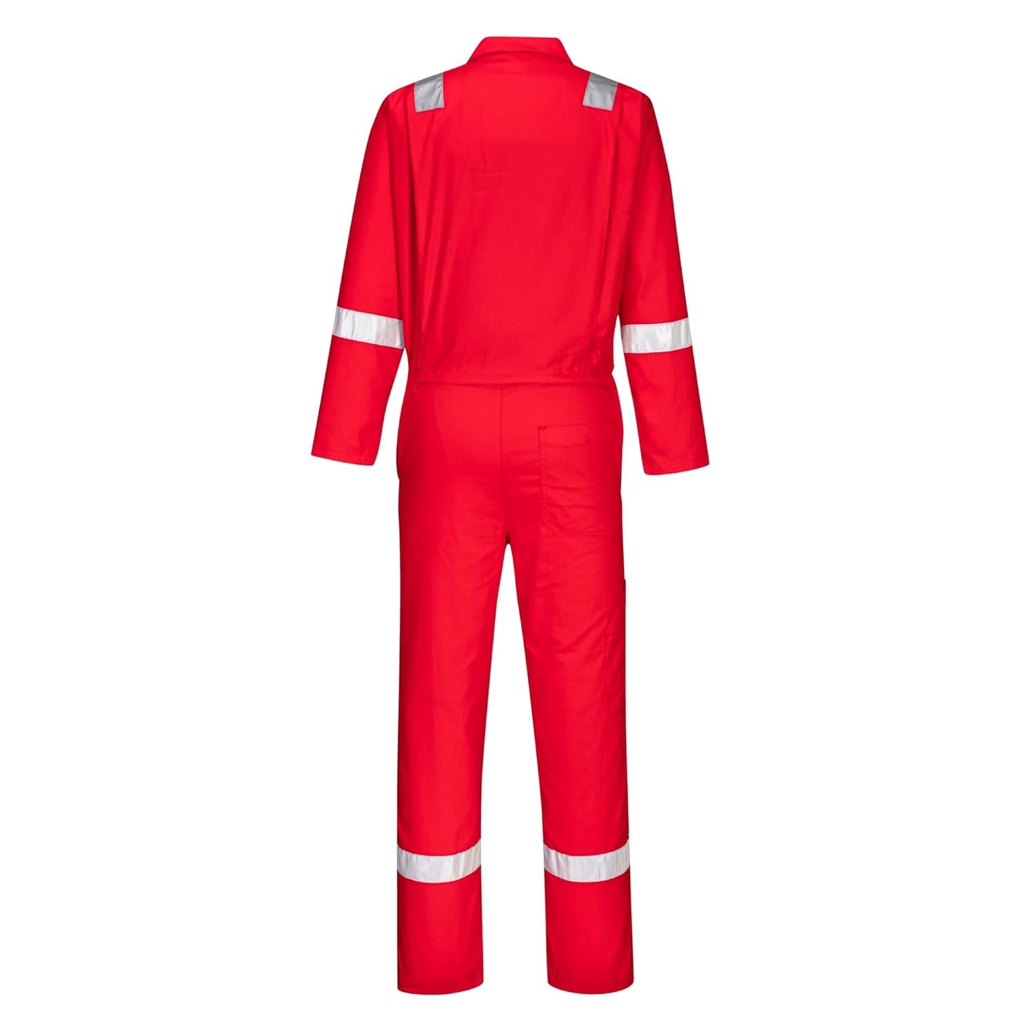 C814 Iona Cotton Heavy Duty Work Overalls with Reflective Safety Tape, Red, Small